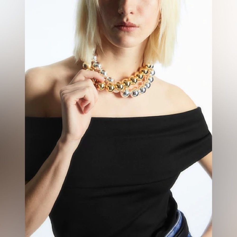 COS Off-The-Shoulder Jersey Top
